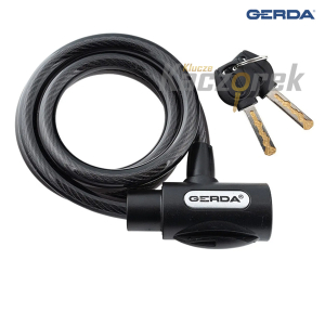 Zabezpieczenie antykradzieżowe Gerda 558 - zapięcie rowerowe linka FLEX 1200/10V - czarne